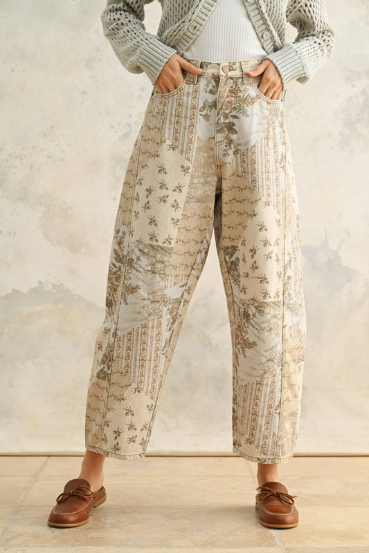 MIOU MUSE - MULTI PRINTED BARREL PANTS