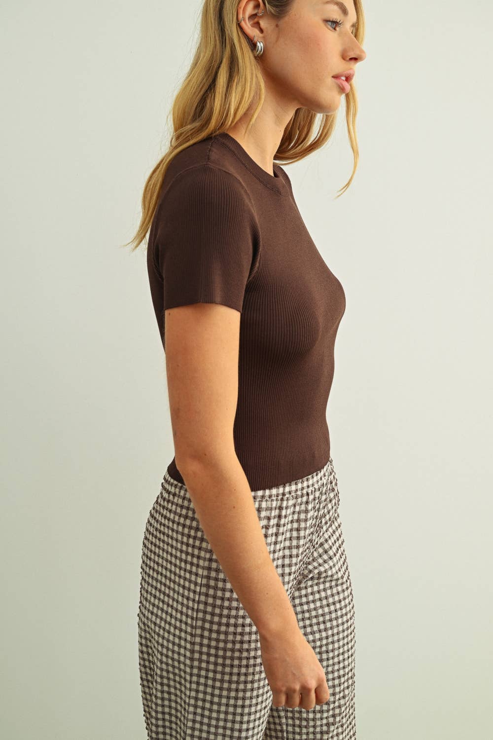 Gretchen Essential Classic Short Sleeve Rib Top