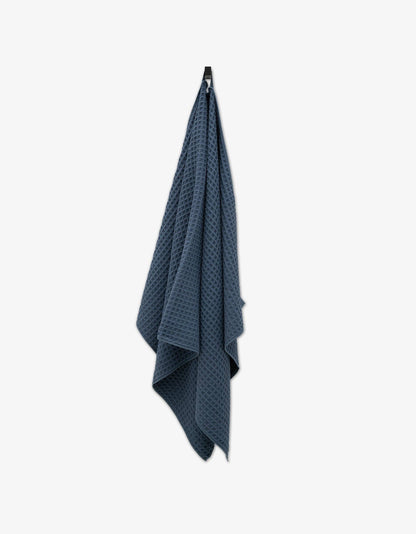 Geometry - Midnight Blue Waffle Bath Towel