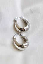 Katie Waltman Jewelry - COCO CHUNKY HOOP-SILVER