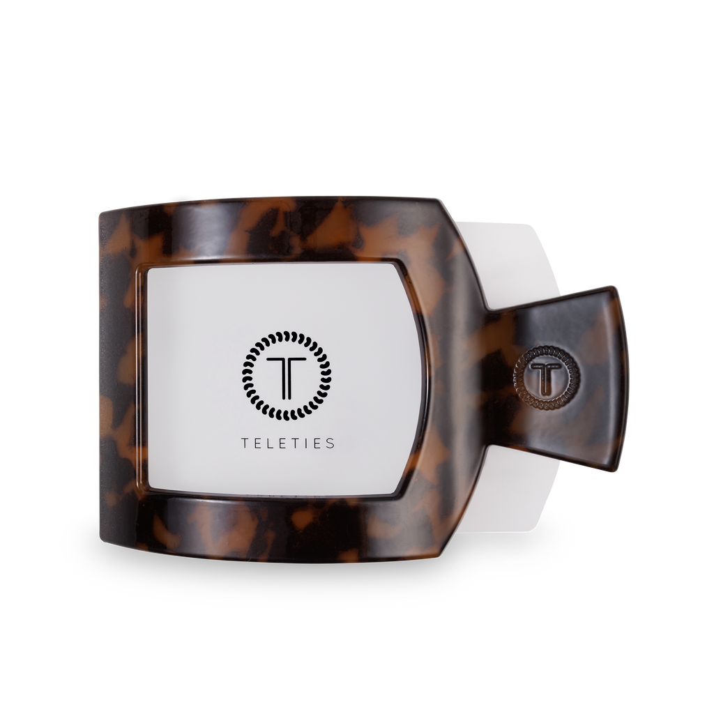TELETIES - Square Flat Hair Clip | Large | Tortoise