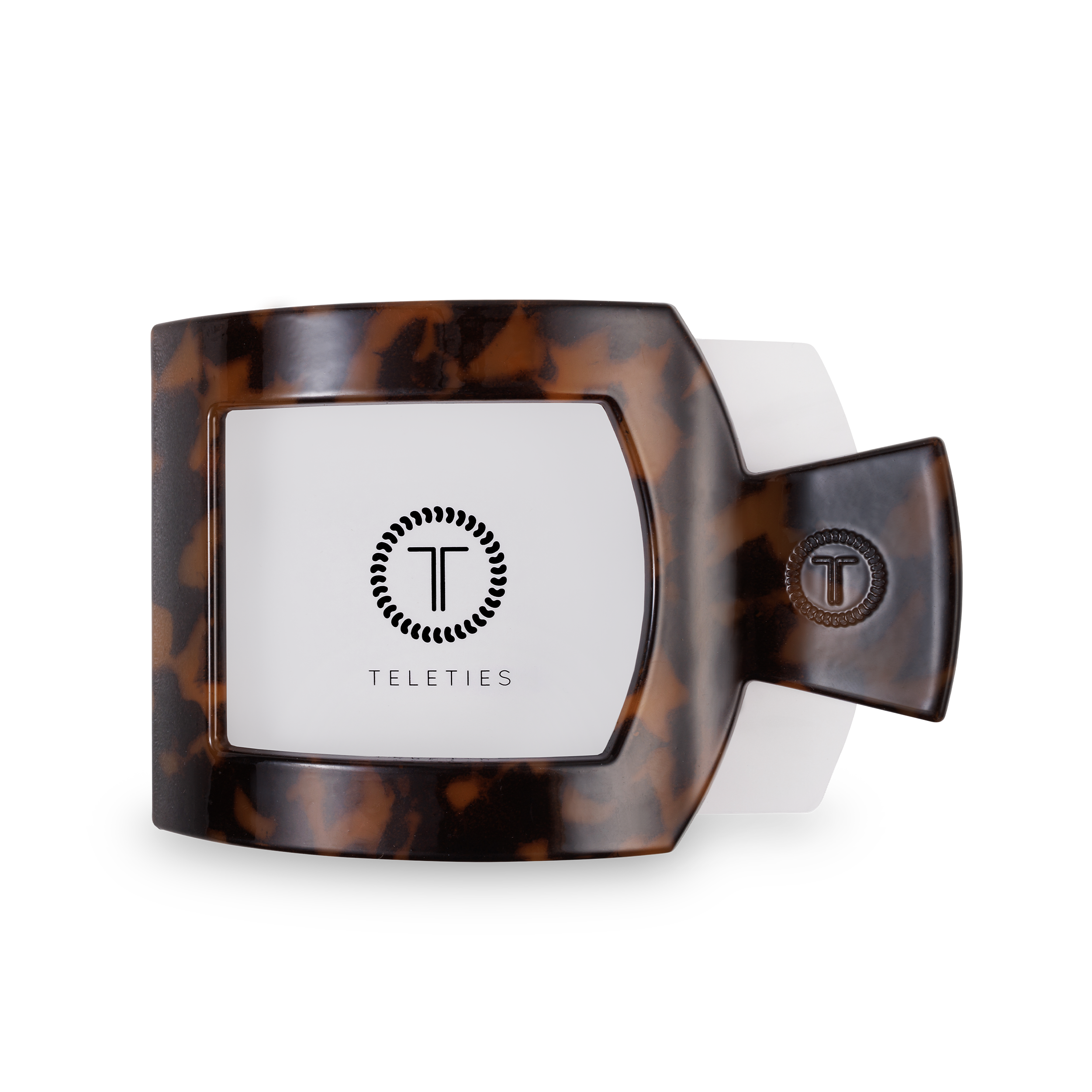 TELETIES - Square Flat Hair Clip | Large | Tortoise