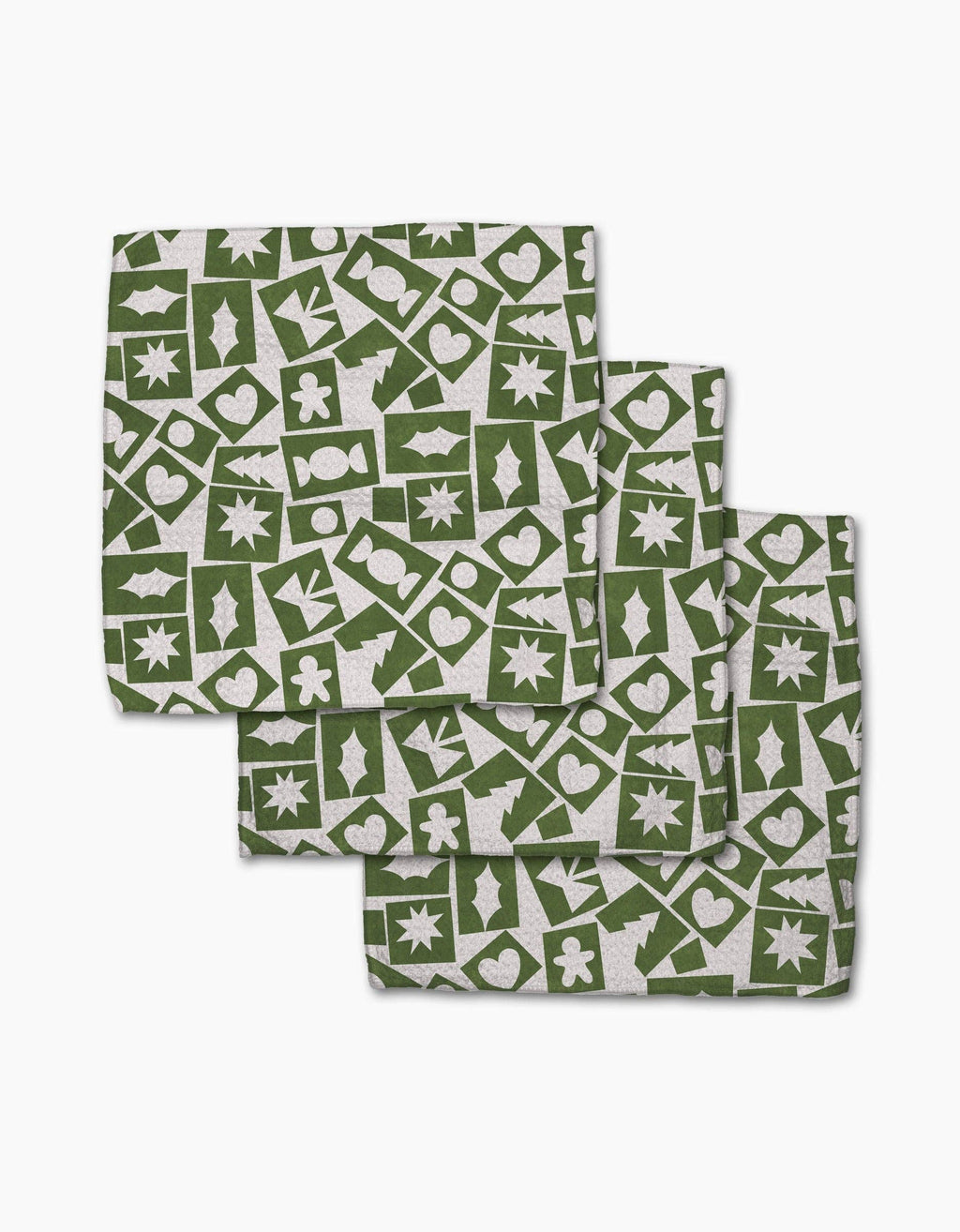Geometry - Cutout Christmas Dishcloth Set