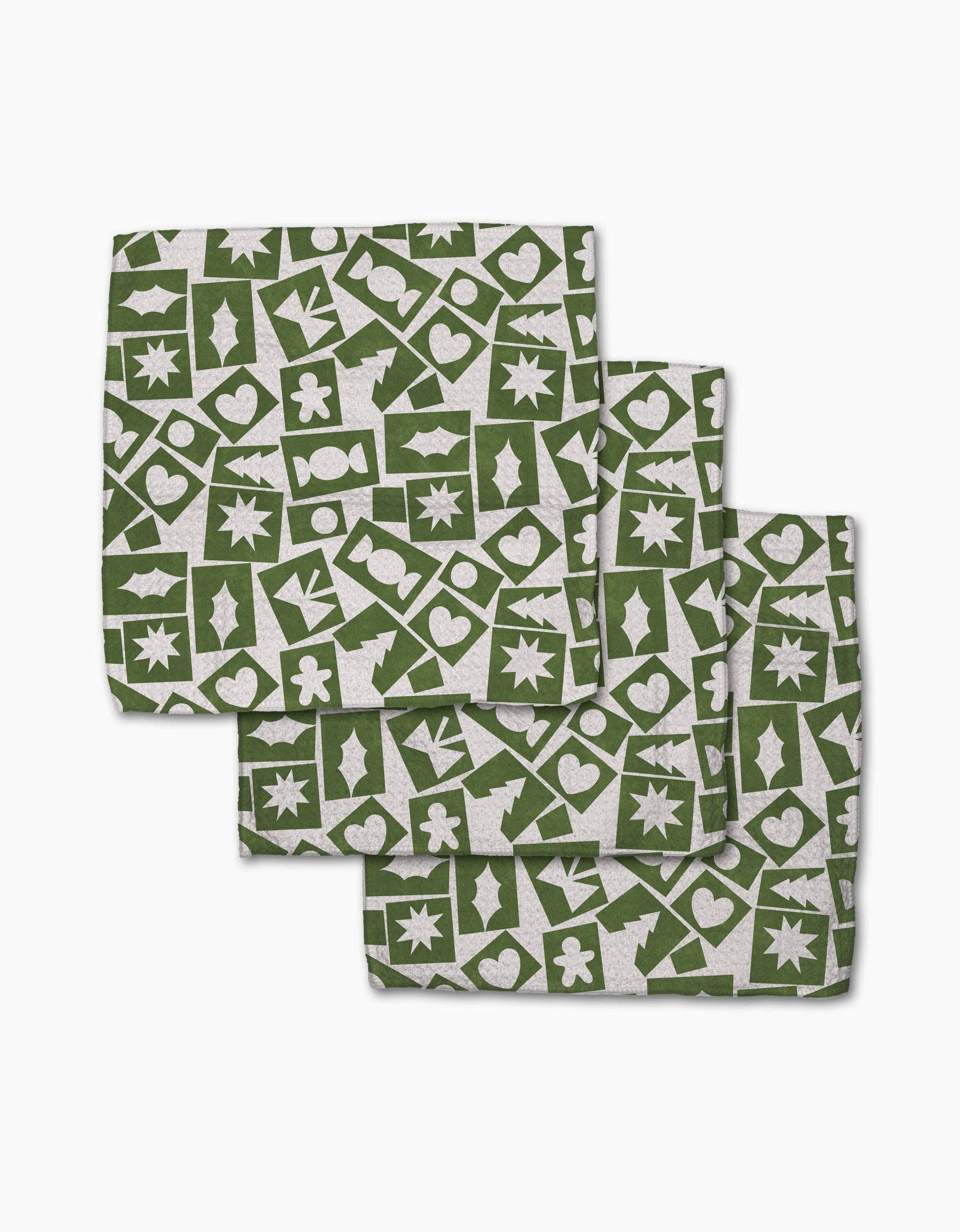 Geometry - Cutout Christmas Dishcloth Set