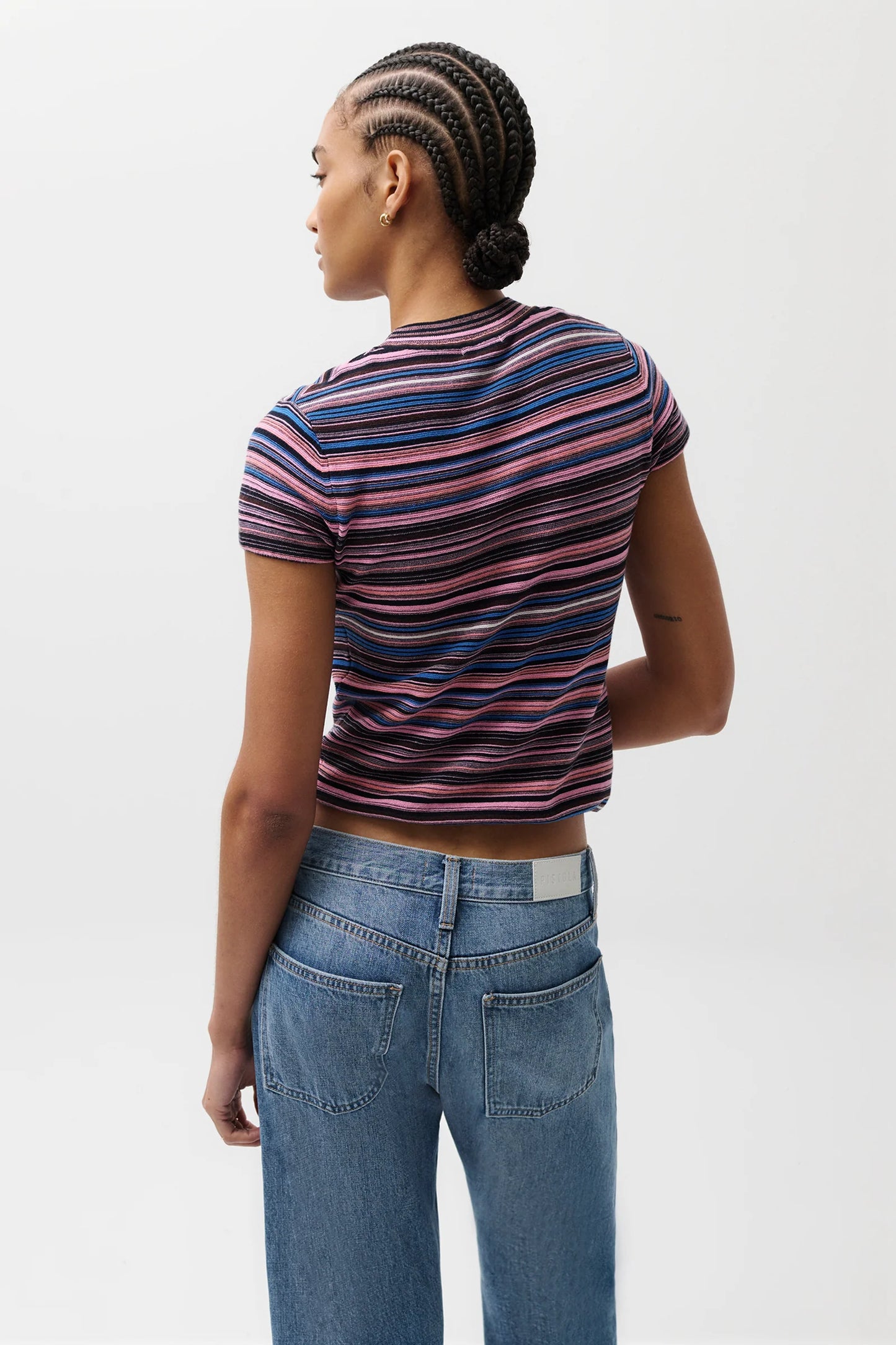 Pistola Sweater Tee - Egyptian Blue Stripe