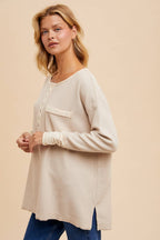 In Loom - GARMENT WASHED CONTRAST HENLEY