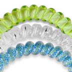 TELETIES - Ocean Villa - Small Spiral Hair Coils, Hair Ties, 3-Pack