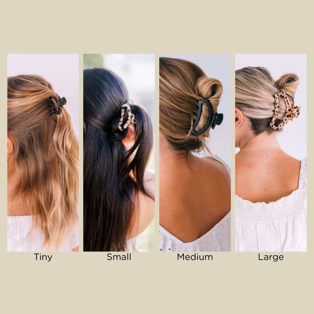 TELETIES - Open Hair Clip | Med. | Jet Black