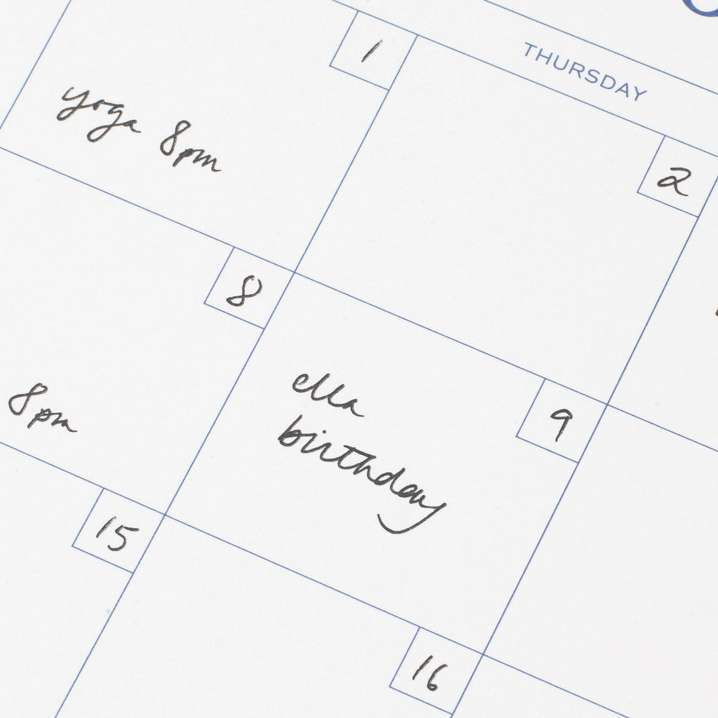 Papier - Floral Gingham Spiral Undat Monthly Desk Pad