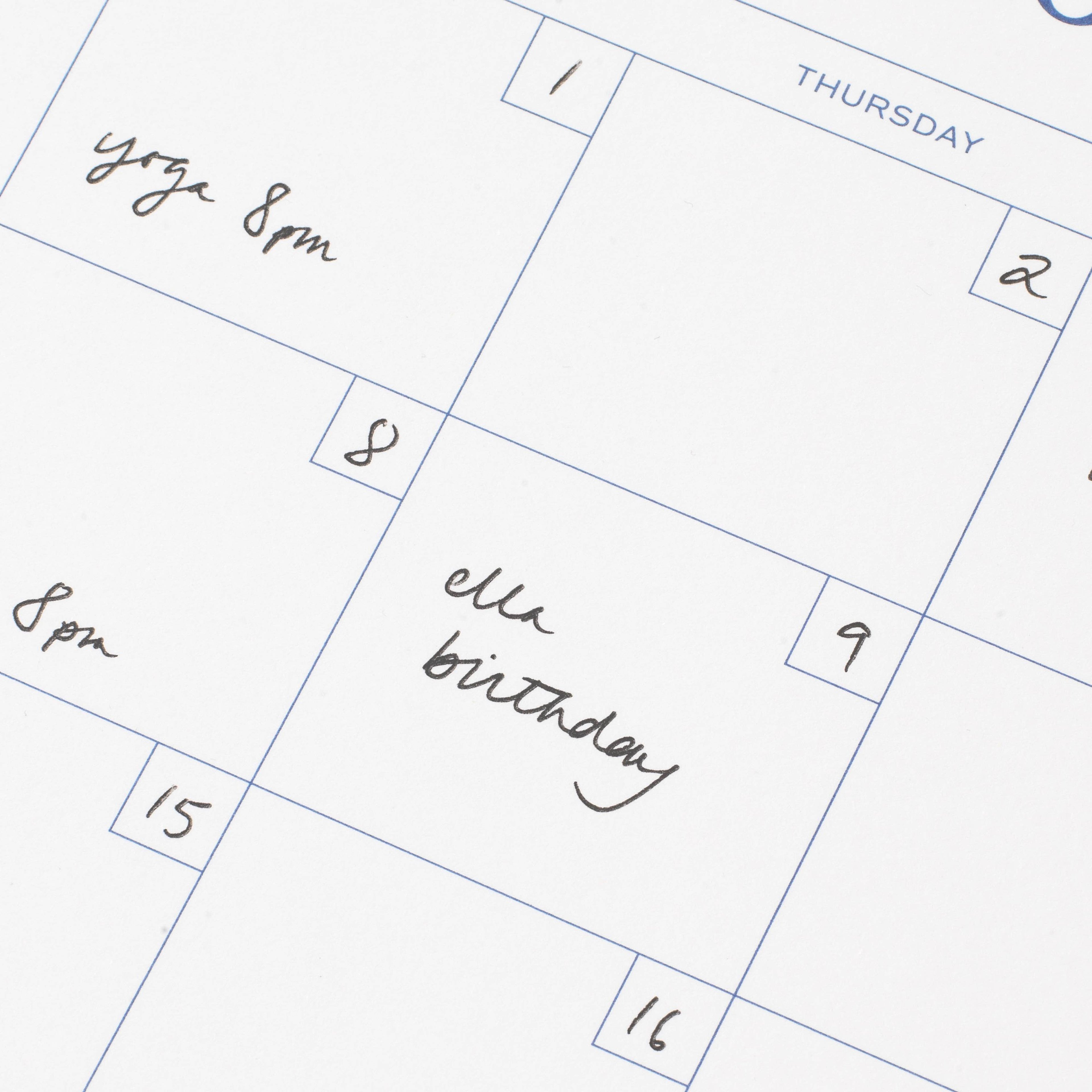 Papier - Floral Gingham Spiral Undat Monthly Desk Pad