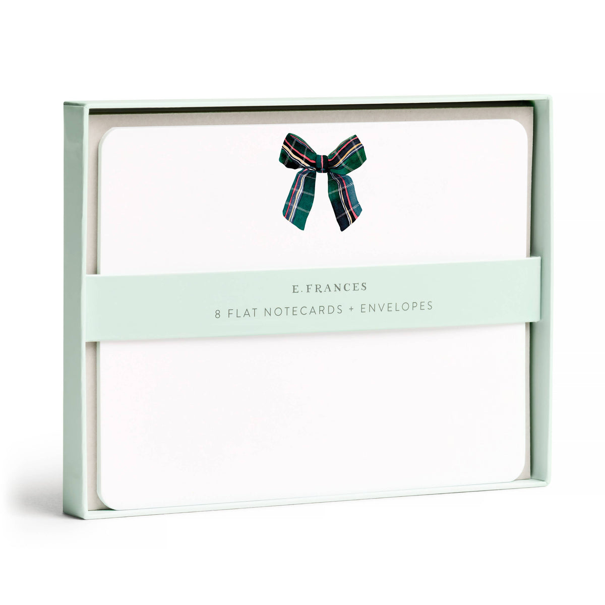 E. Frances Paper - Plaid Bow Flat Notecard Set, 8 Cards & Envelopes
