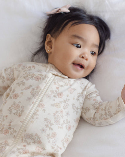 Quincy Mae - Zip Long Sleeve Sleeper Footie Floral Vine