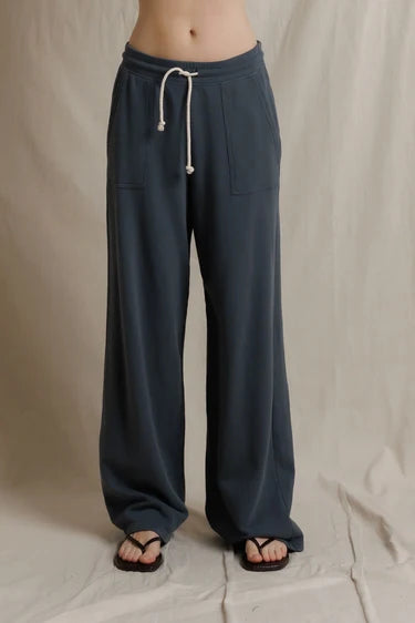 perfectwhitetee - noa french terry drawstring pant w/ pockets - turbulence