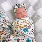 Gigi and Max - Maren Floral Swaddle Bamboo Baby Blanket