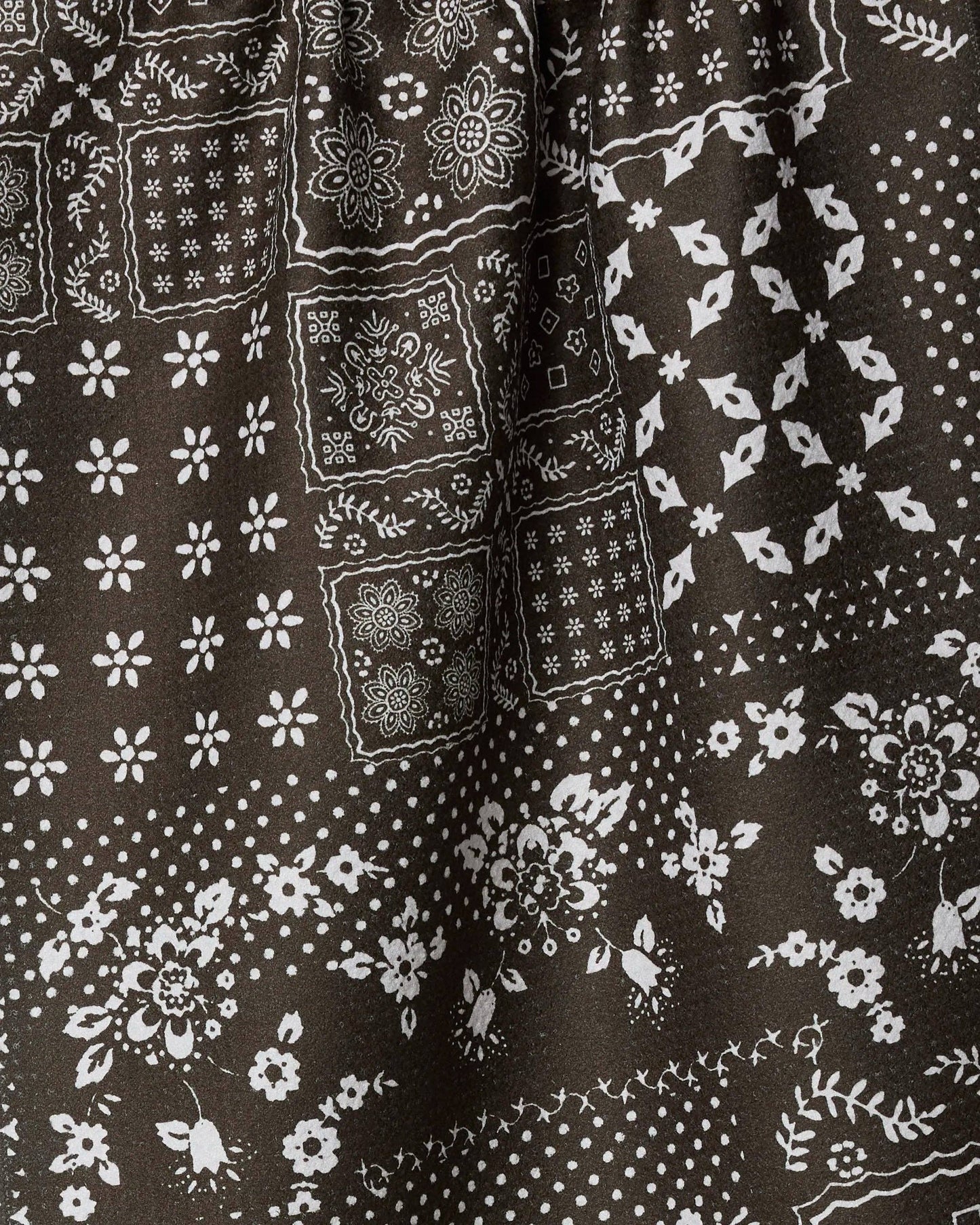 Geometry - Blossoming Bandanna Brown Tea Towel