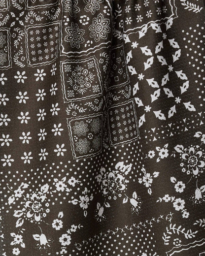 Geometry - Blossoming Bandanna Brown Tea Towel