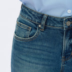 BAYEAS - MID RISE STRAIGHT JEANS WITH FINISHED HEM