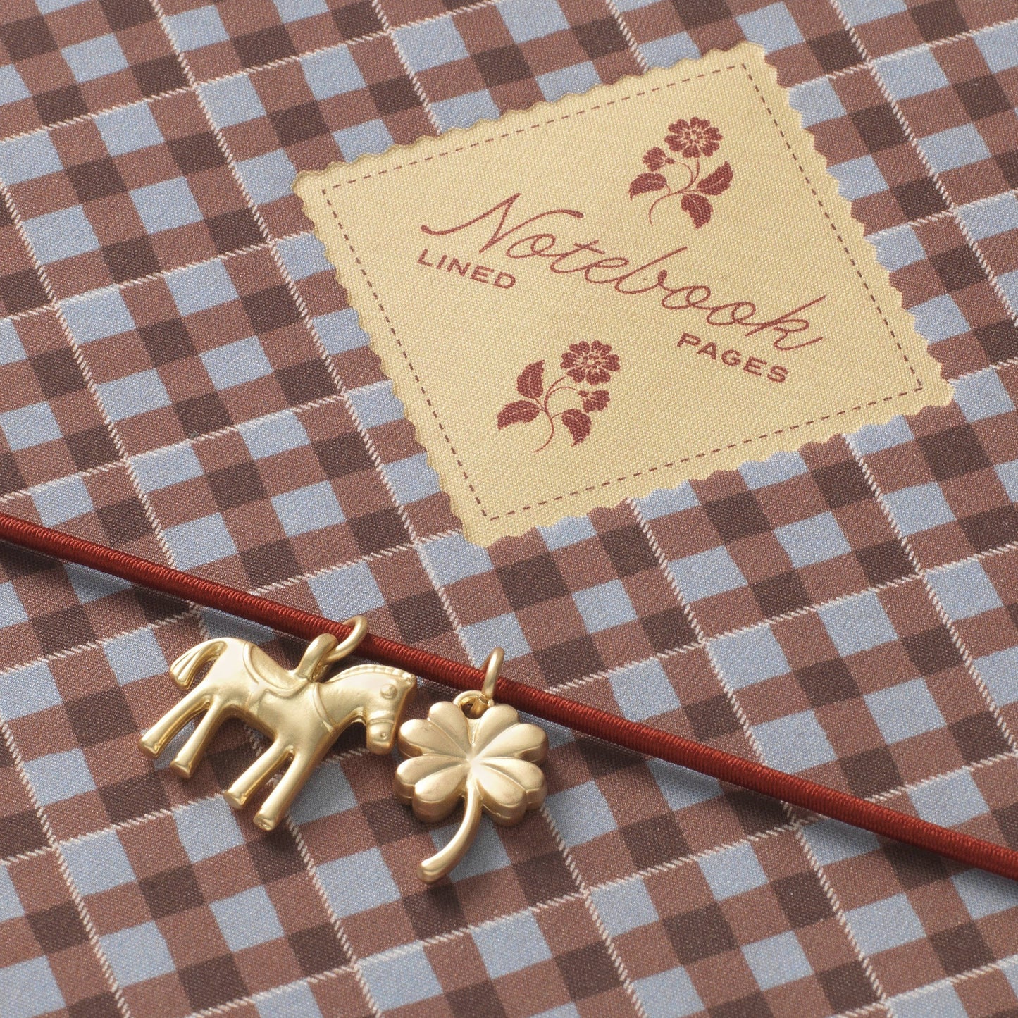 Papier - Fabric Lined Notebook, A5 Softcover - Petals & Plaid