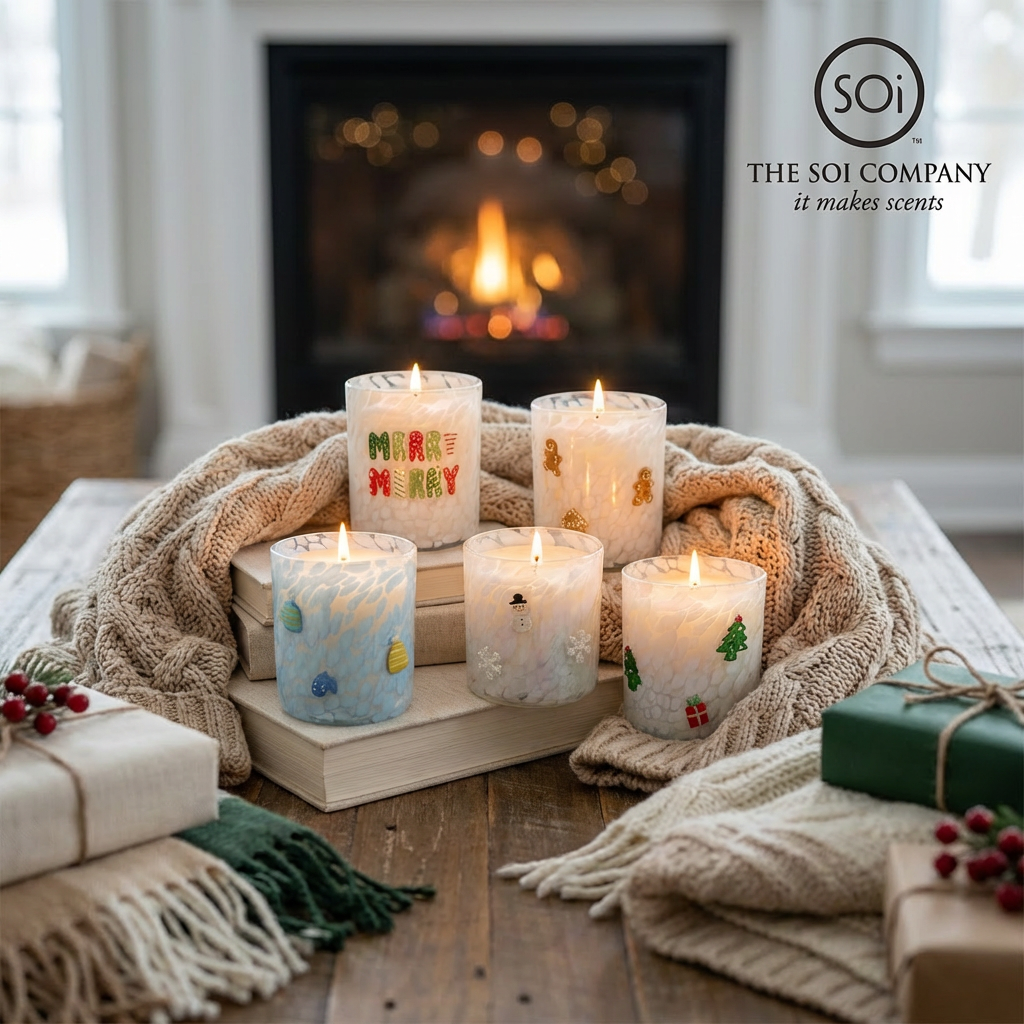 Snowman & Snowflake  12oz  Icon Candle