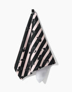 Geometry - Striped Black Cats Tea Towel