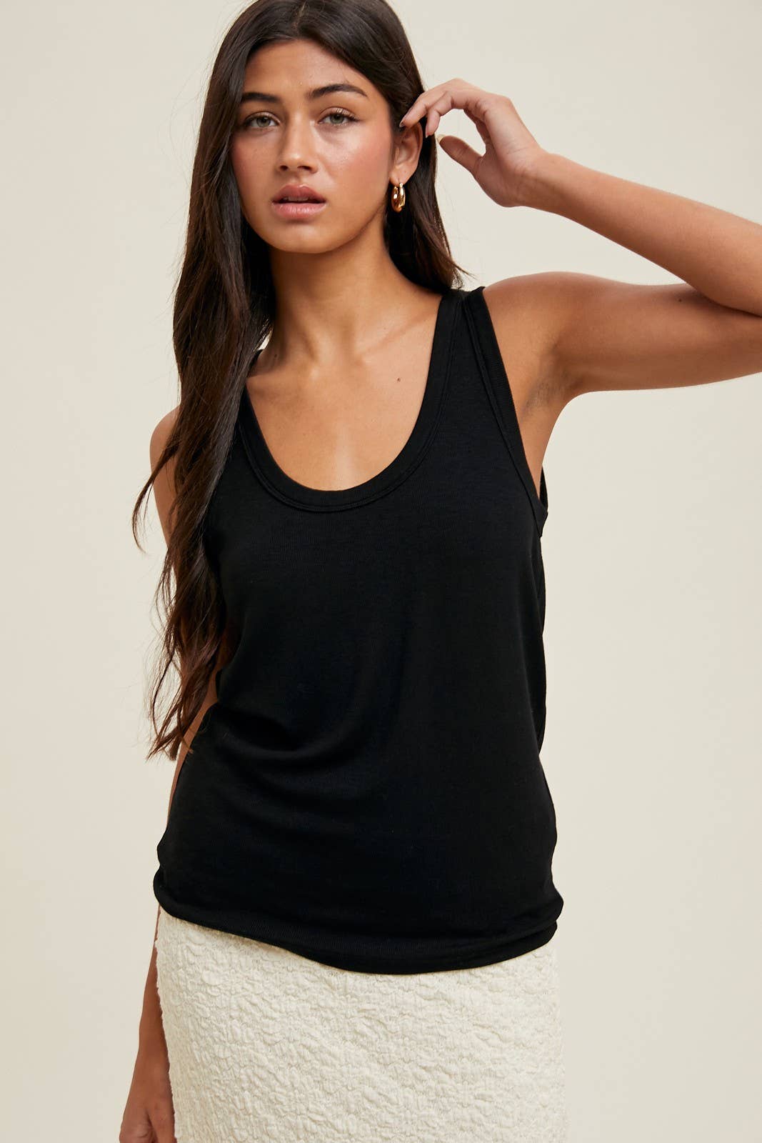 Wishlist Apparel - BASIC SCOOP NECK RIBBED KNIT TANK