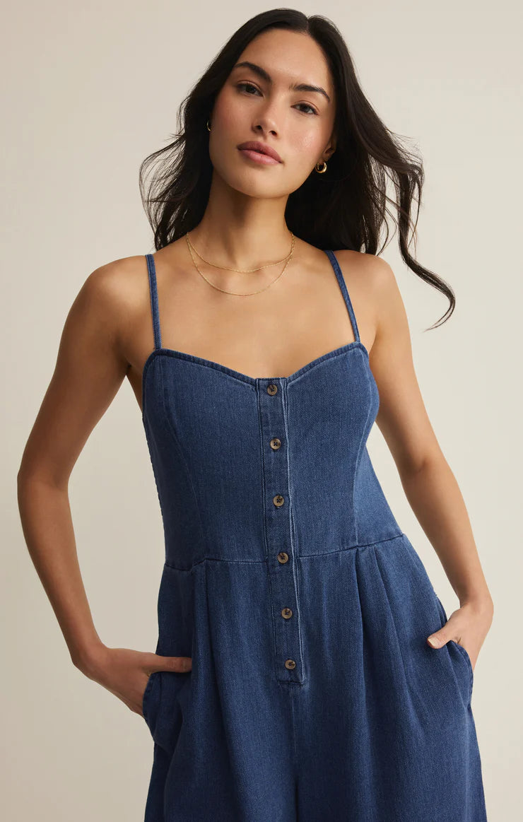 Z Supply - Angel Eyes Twill Jumpsuit - Twilight Blue