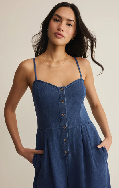 Z Supply - Angel Eyes Twill Jumpsuit - Twilight Blue