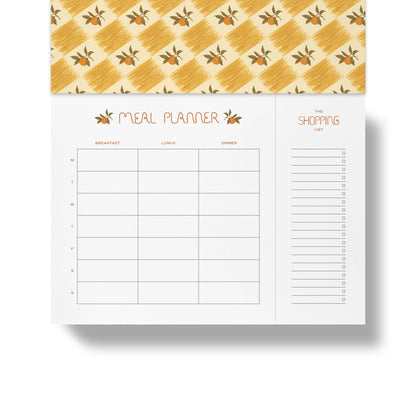 Papier - Undated Weekly Meal Planner & Grocery List - Orange Check