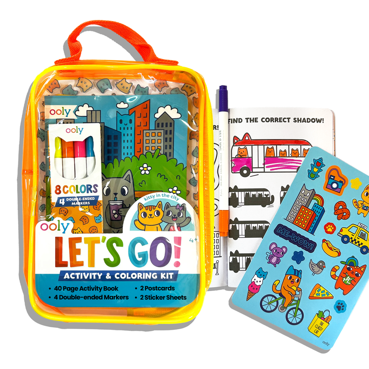 OOLY - Let's Go! Activity & Coloring Kit - Kitty In The City