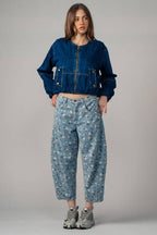 Urban Daizy - Floral Print Relaxed Fit Denim Pants