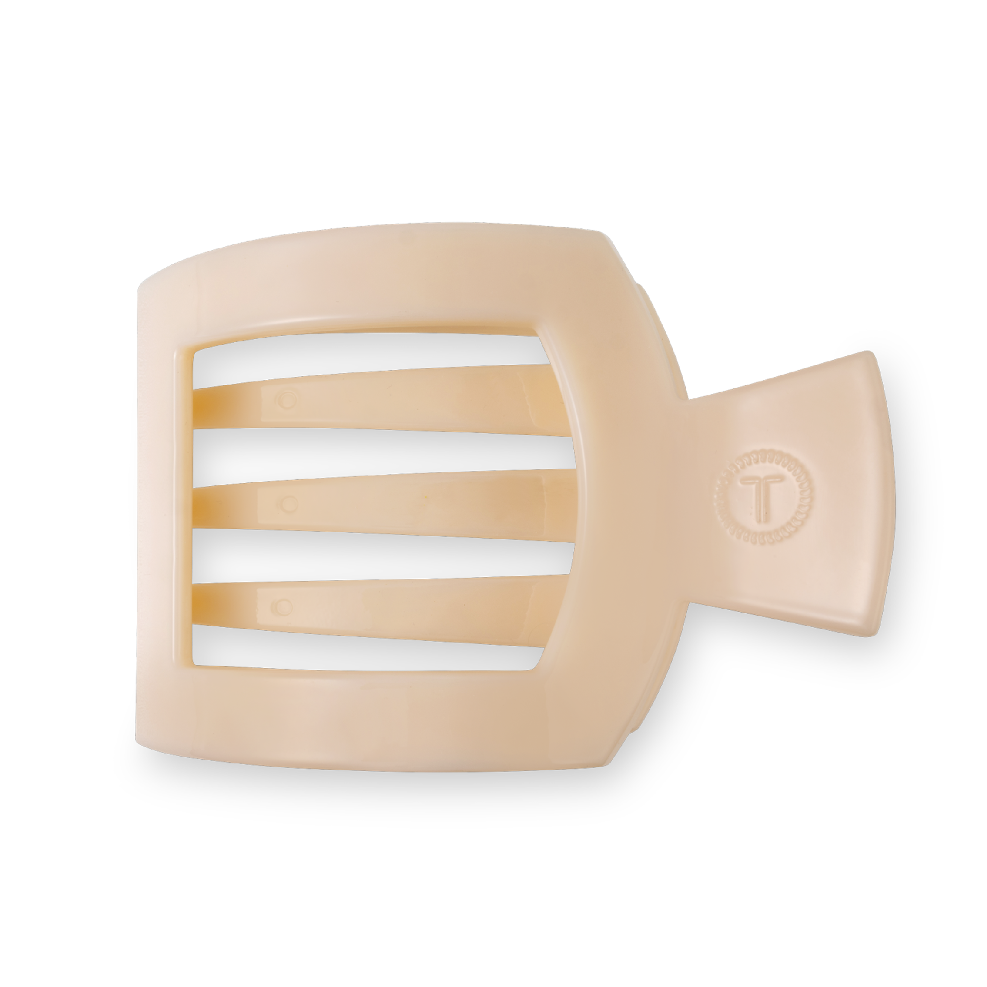 TELETIES - Almond Beige Large Flat Square Clip