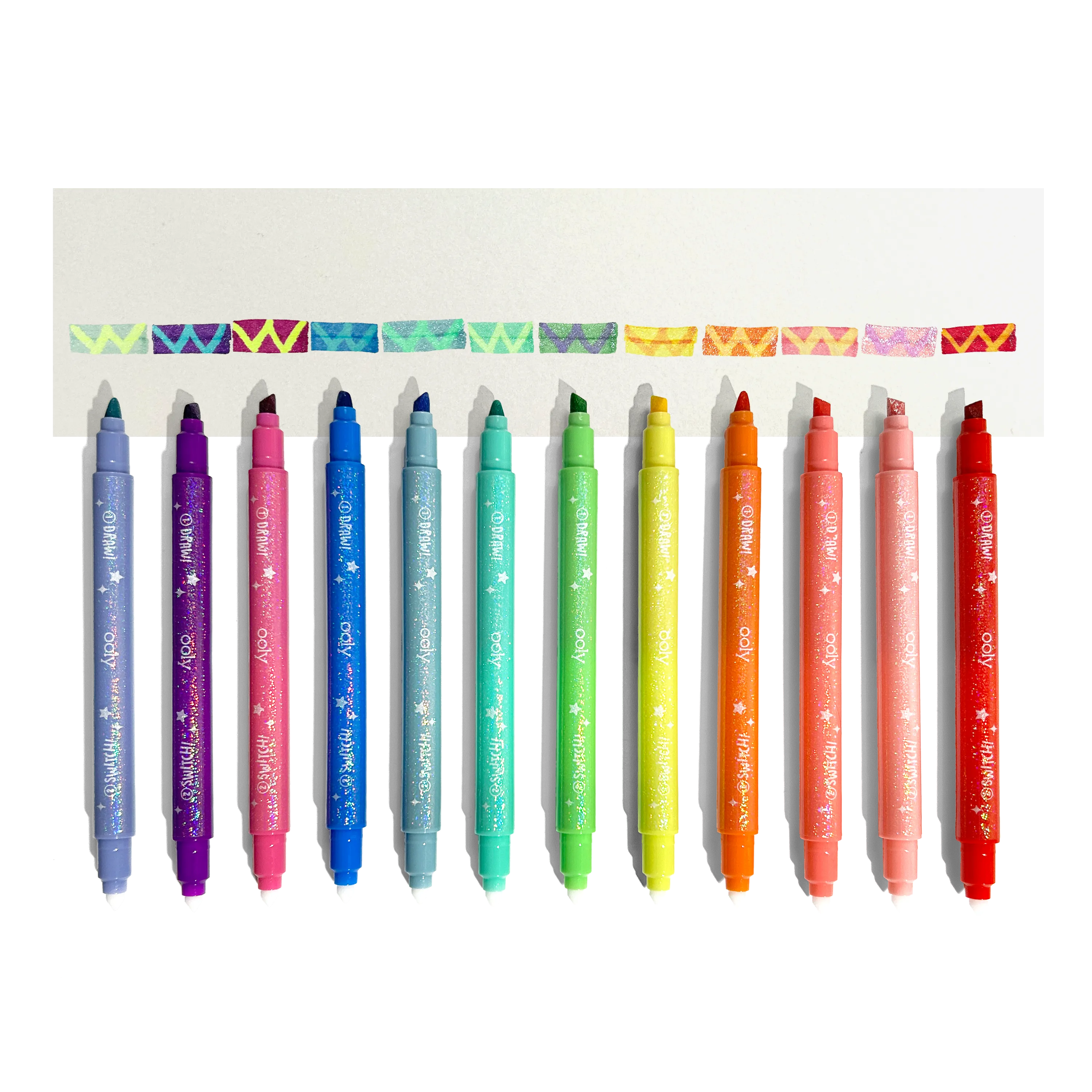 OOLY - Switch-Eroo Sparkle Glittery Color Changing Markers- 12 pc
