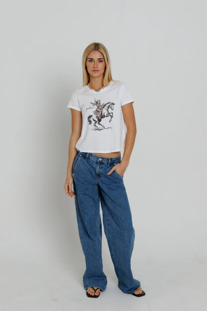 Sunny Somewhere - Yeehaw Cowgirl - Femme Crew Tee