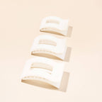 TELETIES - Flat Rectangle Hair Clip | Large | Coconut White