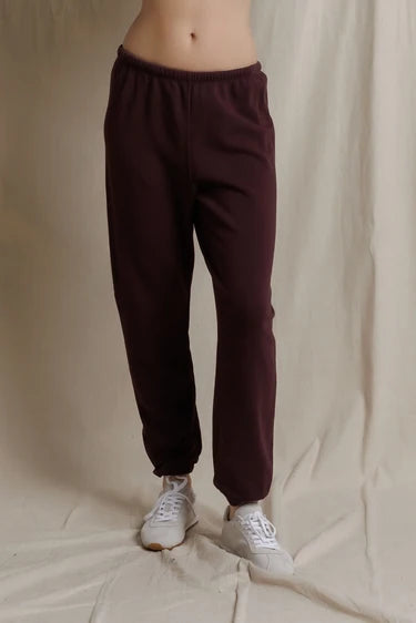 perfectwhitetee - johnny french terry easy sweatpant - cherry lacquer