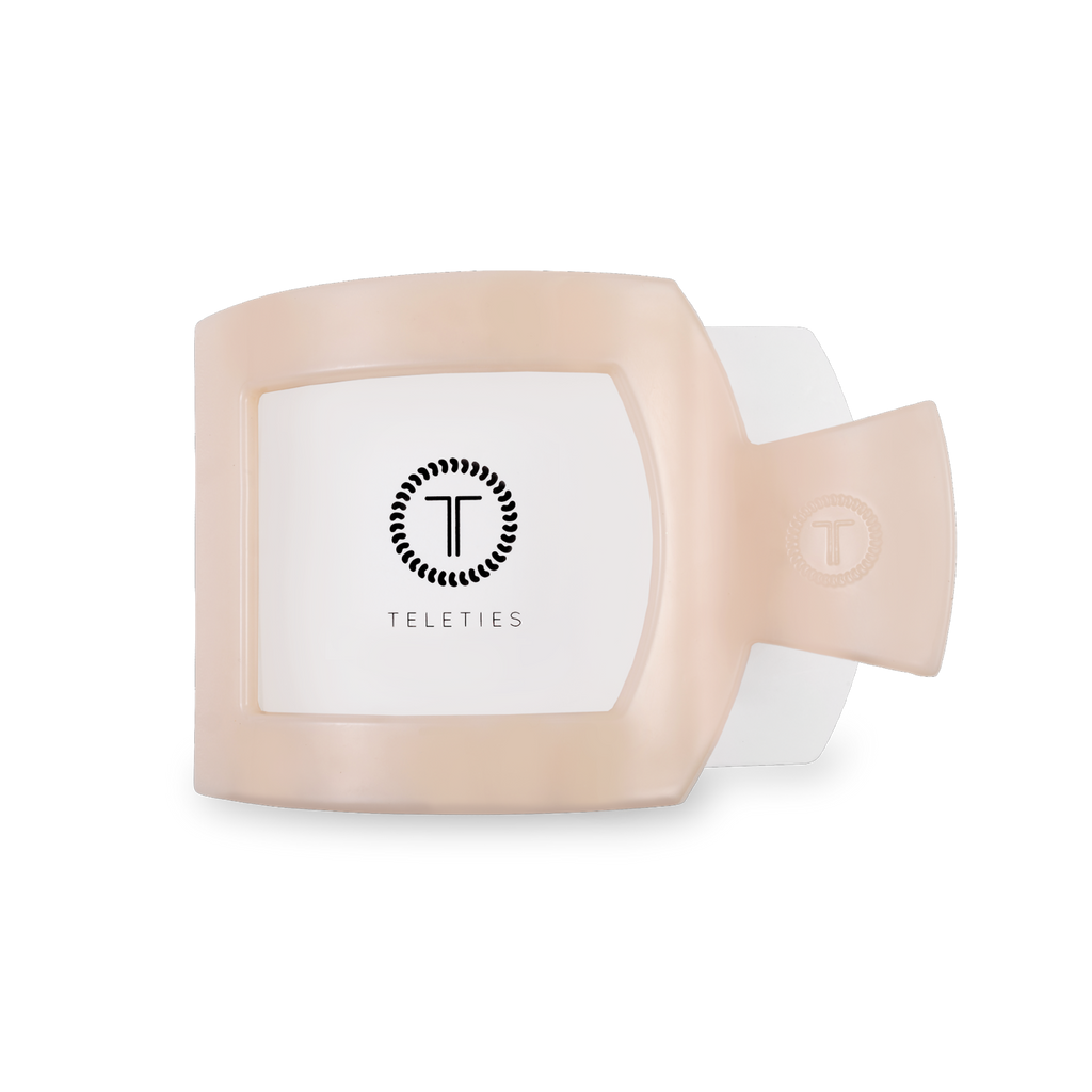 TELETIES - Almond Beige Medium Flat Square Clip