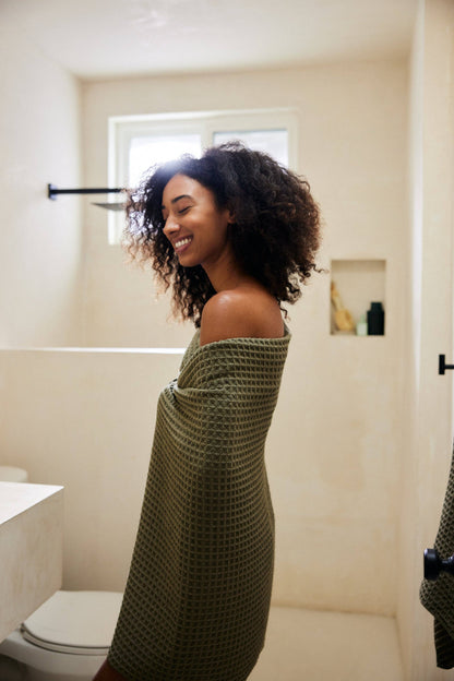 Geometry - Forest Waffle Bath Towel