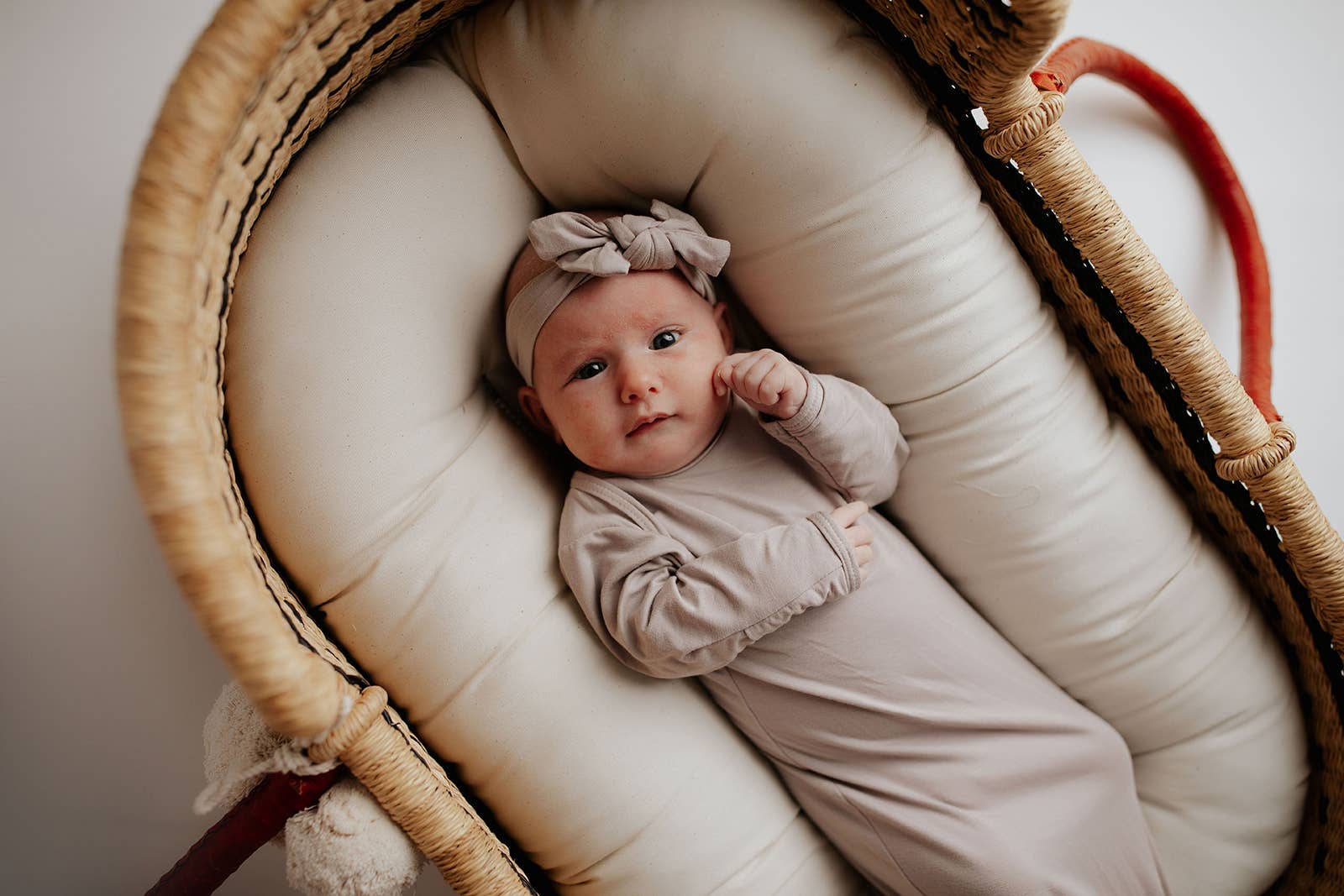 Three Little Tots - Harbor Mist Taupe Knotted Gown