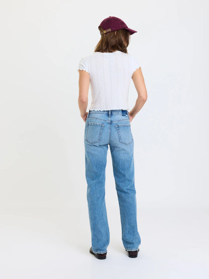 Daze Rebel Mid Rise Slim Straight Jeans - On Repeat