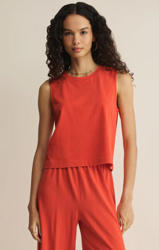 Z Supply Sloane Jersey Muscle Tank - Lychee