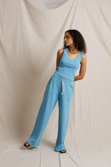 perfectwhitetee blondie rib tank - milky blue