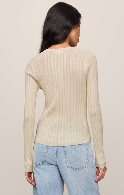 Z Supply Rowena Fine Knit Henley Sweater - Sandstone