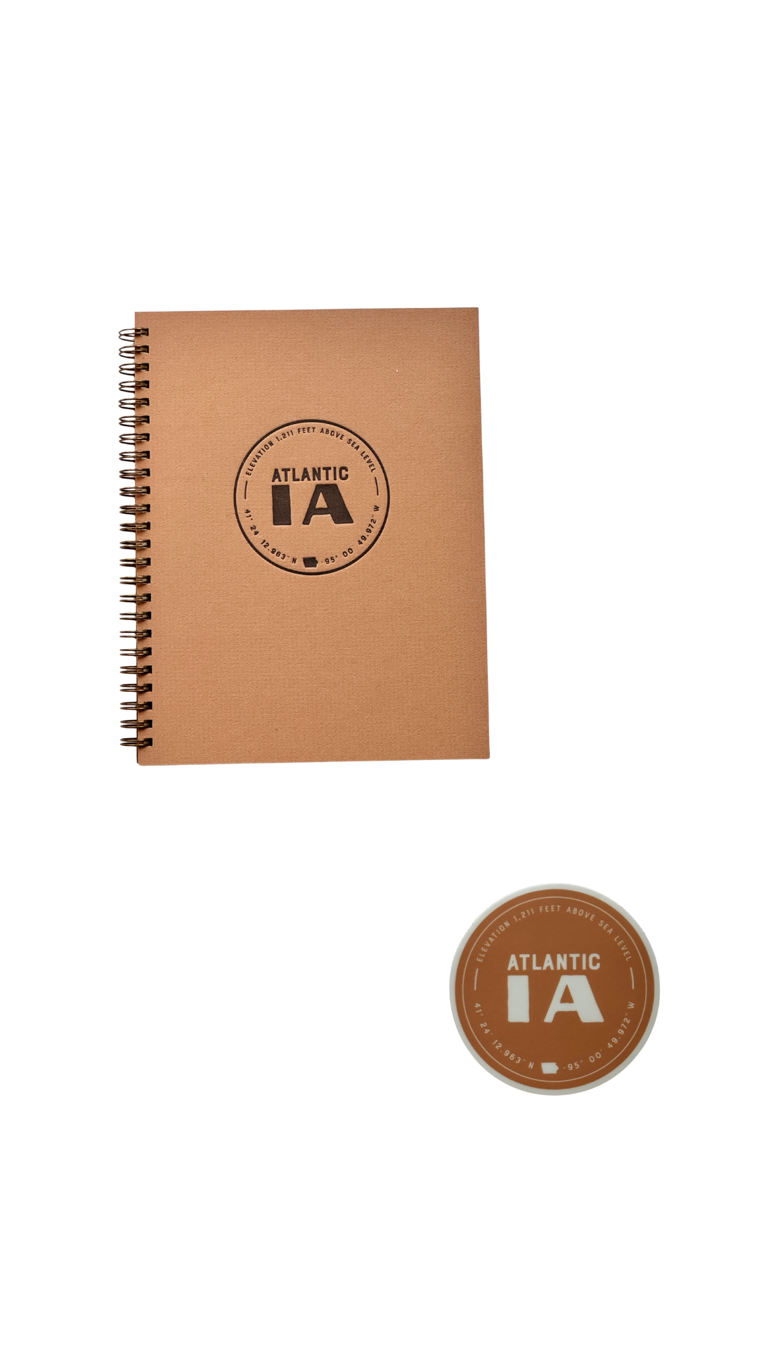 Ruff House Print Shop - Custom City Geotag Journal: Lined Notebook - Atlantic, IA