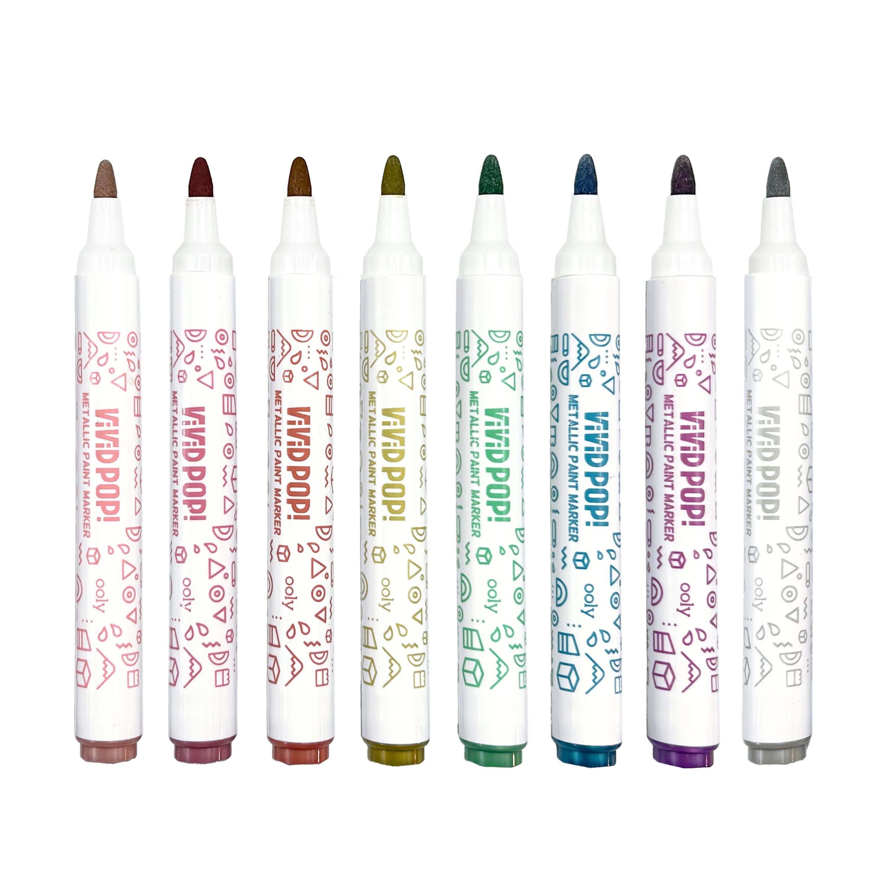 OOLY - Vivid Pop! Water-Based Paint Markers: Metallic (Set of 8)