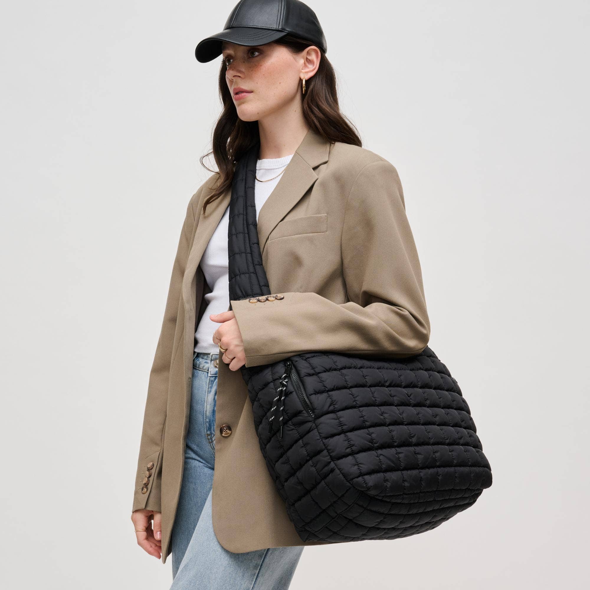 Urban Expressions - Leda Quilted Nylon Puffer Hobo - Assorted Colors