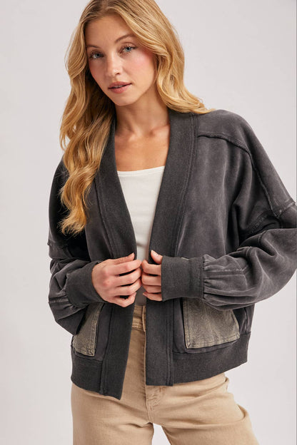 Luna Garment Washed Cardigan