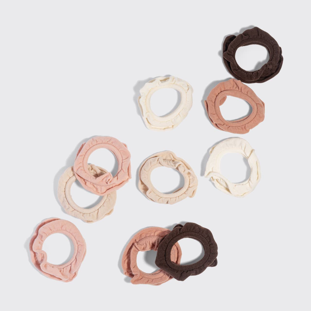 KITSCH - Recycled Fabric Petal Hair Elastics 10pc Set - Blush