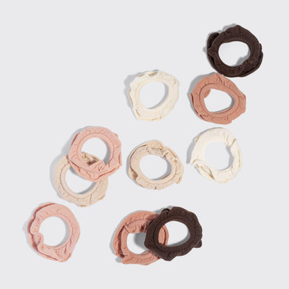 KITSCH - Recycled Fabric Petal Hair Elastics 10pc Set - Blush