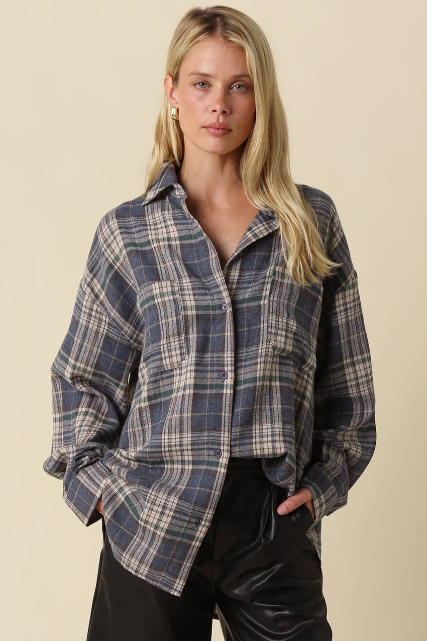 Lola Oversized Plaid Button-Up Shirt