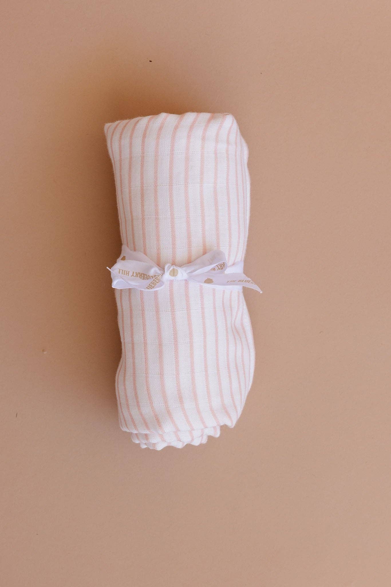 The Blueberry Hill - Muslin Swaddle Pink Stripe Baby Girl Organic Blanket Gift